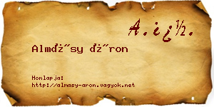Almásy Áron névjegykártya